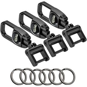 3pcs keychain carabiner للمفاتيح ، سلسلة مفاتيح السيارات الثقيلة مع اثنين من حلقات Quist