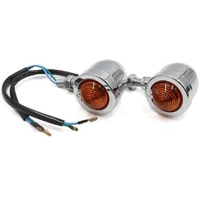 uxcell 2Pcs Yellow Light Chrome Motorcycle Turn Signal Lamp for Harley Davidson