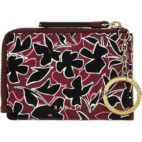 RADLEY Bloom Small Card Holder Wallet in Smooth Merlot Leather, Merlot, Small, Card purse