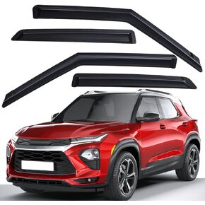 Lightronic Extra Durable Outside Mount Auto Vent Window Visor, Fits 2021-2025 Chevrolet Trailblazer, UV Protection Rain Guard, Original Window Deflector, No-Drill Easy Install, Dark Smoke, 4-Pcs