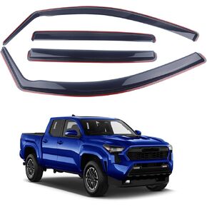 4 Pieces in-Channel Extra Durable Rain Guards Fit for 2024 2025 Toyota Tacoma,Window Deflectors,Window Visors (Smoke Black)