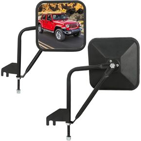 SUNPIE Doors off Mirrors Compatible with Jeep Wrangler JL JLU 2 Doors 4 Doors and Gladiator JT 2018-2025, Door Less Side View Mirror for Driver and Passenger