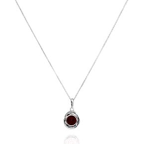 Jean Rachel Jewelry 925 Sterling Silver Necklace for Women - Wire Wrap with Get Met Cubic Zirconia Vintage Design - Hypoallergenic ، Lead & Nickel Free - Artisan Handcrained Dettion Necklace