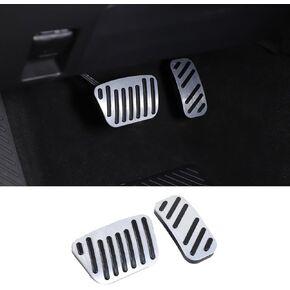 Anti-Slip Gas Pedal Brake Pedal Covers Compatible with Toyota Land Cruiser Prado 250 J250 LC250 2024 2025, Stainless Steel Gas Pedal Pad Accessories 2Pcs (Silver)