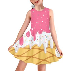 A-Line Flowy Dress for Girls Summer Outfits Sleeveless Dresses Casual Sundress