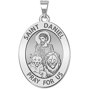 PicturesOnGold.com Saint Daniel Oval Religious Medal - 2/3 X 3/4 Inch Size of Nickel, Sterling Silver