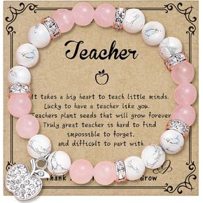Vanleonet Teacher appreciation gifts,Natural Stone teacher Bracelet,thank you gifts