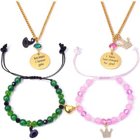Friendship Bracelets Elphaba Galinda Accessories - Gold Crown Witch Merch Bff Matching Bracelet - Jewelry Gifts for Best friends Couples Fans Party Dress in Kuwait