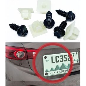 ZKFAR 8 PCS CAR CAR PUMPER Procle ، M6 Senxagonal Senxagonal Pront Plate Plate Plate Kit ، إكسسوارات سحابات إصلاح الجسم العالمية ، متوافقة مع السيارات والشاحنات وسيارات الدفع الرباعي (أسود)