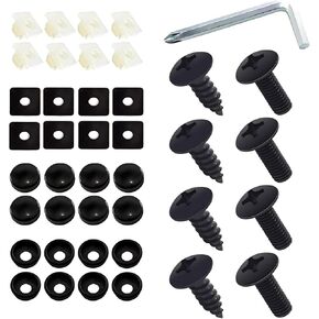 8 Sets License Plate Screws, Anti-Theft Rustproof License Plate Fastening Bolts, Screws Fasteners for License Plate Frames & Covers, Universal for Most Cars, Trucks, SUVs