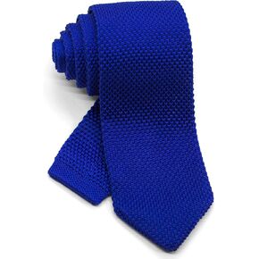 Men's Pointed Knit Tie Necktie Width 2.75 inches Washable Solid Color Royal Blue