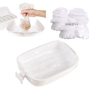 BNOSDM 100 PCS Rabbit Cage Liners Disposable Guinea Pig Cage Liner Hamster Tray Liner Plastic Small Animals Bedding Waste & Litter Pan Bag Universal Toilet Film for Bunny Hedgehog Rat Ferret