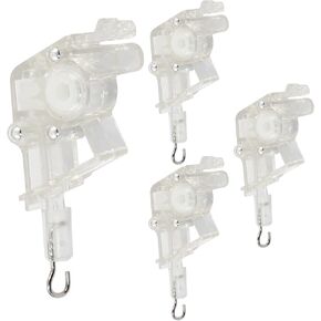 4 Pcs Low Profile Wand Tilter,Clear Heavy Duty Low Profile Rod Tilter with 7/32" Hexagon Shaped Gear Hook Connection for 2 inch Horizontal Blinds