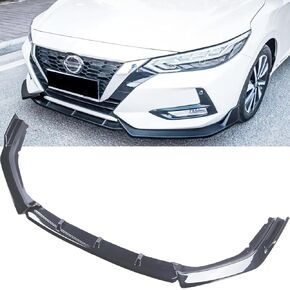 الشفة الوفير الأمامية الجديدة متوافقة مع نيسان سينترا سيدان/4DR 2020 2021 2022 2023 Body Kit-Gloss Black Sport Front Spoiler 3pcs