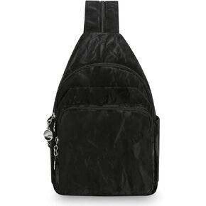 Innovative Sling Bag Backpack Converts to Comfortable Crossbody Bag for Women, Perfect for Commute,Weekend Getaways, Outdoors Hikking (BLACK)