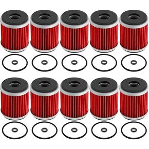 10 Packs Oil Filter Replacement for Yamaha YZ250 YZ250F XT250 YBR250 YFZ459R YFZ450 YFZ450R YFZ450W YZ450F YFZ450X