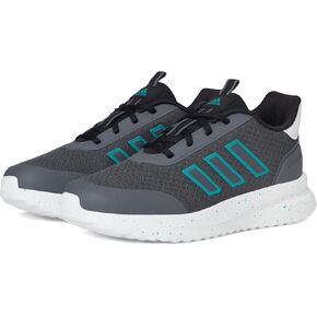 حذاء رياضة مسار Adidas X_Plr ، رمادي/نقي ، الأسود ، 4.5 طفل للجنسين الكبير