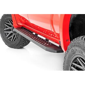 Rough Country RPT2 Running Boards for Chevy Silverado & GMC Sierra 1500/2500HD/3500HD (2019-2025) Crew Cab - Sleek Profile, Non-Slip Step, Rust Resistant, Easy Install