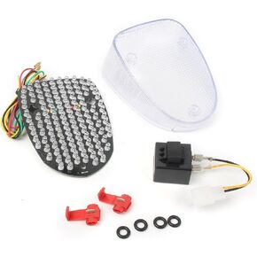 Mallofusa دراجة نارية LED LED Tail Light متكاملة إشارة الفرامل الخلفية التوافق Foryamaha Royal Star XVZ1300 1996-2013/ V-Star 650 XVS650 Silverado 2002-2010 Clear Len