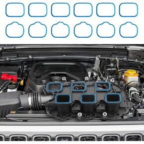 Intake Manifold Upper Lower Gasket Set, 5184562AC 5184331AC MS97204 Intake Plenum Gasket, Automotive Interior Accessories Rubber Sealing Gasket Plenum Kit Replacement for Dodge Chrysler