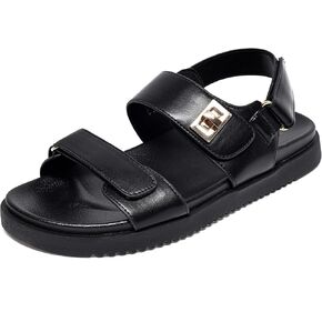 NianEr Womens Soft Foam Footbed Adjustable Two Strap Flat Sandals Strappy Ankle Strap Trendy Travel Slingback Walking Everday Slip On Casual Comfort Everyday Summer Shoes Slides