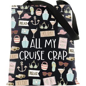 Cruise Vacation Tote Bag All My Cruise Crap Tote Bag Summer Vacation Travel Gift Beach Life Gift Family Vacation Cruise Gifts