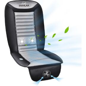 Snailax Cooling Seat Cover for Car Seat Cooler Cooling Fan Car seat Cushion with Massage 2 Air Speed & 3 Vibration Intensities, 12V, Vertilated Cool Air Seat Pad, 30-Min Auto Off for SUV/Truck