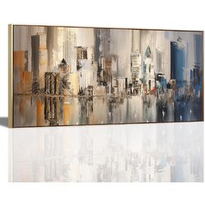 EAHunt Large Artwork Canvas Art Abstract Wall Art for Living New York City Prints Modern Picture Framed for Bedroom Living Room Home Office Wall Decor 48" 24" Ready to Hang