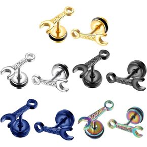 Ximimark 5 PCS Hip Hop Style Stud Stud Stud Stud مع وجع صغير للرجال والنساء