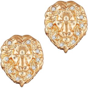 هجمان أسد رأس الحلق للرجال Dainty 14k الذهب مطلي بالقرط الحزب هدية المجوهرات