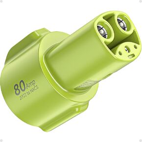 Fondwell J1772 إلى Tesla Charger Adapter: متوافق مع طراز Tesla Y/3/X/S/Cybertruck - محول توصيل شحن EV سريع مع 250 فولت 80AMP للمستوى 1 والمستوى 2 شواحن (أخضر)