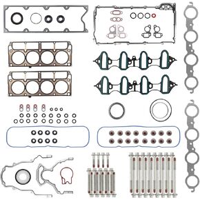 CS9284 Head Gasket Set with Cylinder Head Bolts Kit Compatible with 2002-2011 Chevy Silverado Tahoe/GMC Sierra Savana Yukon, for 2004 Buick Rainier Cadillac Escalade Isuzu Ascender 4.8L 5.3L V8 Engine