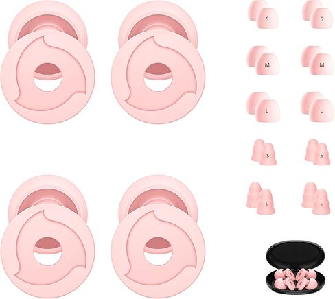 2 أزواج من مقابس الأذن لتقليل ضوضاء النوم ، سدادات أذن من 30-35DB NRR لإلغاء الضوضاء لحساسية الضوضاء ، الطائرات ، الدراسة ، سفر ، سدادات أذن من السيليكون القابلة لإعادة الاستخدام مع 10 أطراف الأذن في S/M/L in Kuwait