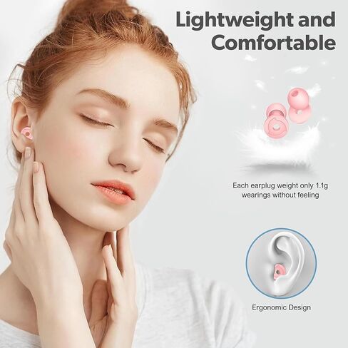 2 أزواج من مقابس الأذن لتقليل ضوضاء النوم ، سدادات أذن من 30-35DB NRR لإلغاء الضوضاء لحساسية الضوضاء ، الطائرات ، الدراسة ، سفر ، سدادات أذن من السيليكون القابلة لإعادة الاستخدام مع 10 أطراف الأذن في S/M/L in Kuwait