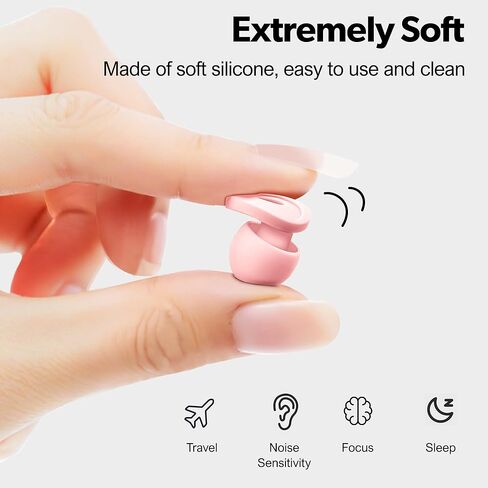2 أزواج من مقابس الأذن لتقليل ضوضاء النوم ، سدادات أذن من 30-35DB NRR لإلغاء الضوضاء لحساسية الضوضاء ، الطائرات ، الدراسة ، سفر ، سدادات أذن من السيليكون القابلة لإعادة الاستخدام مع 10 أطراف الأذن في S/M/L in Kuwait