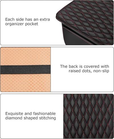 غطاء وحدة التحكم في المركزية ، وملحقات السيارات ، وغطاء راحة للذراع للسيارة ، وسادة صندوق المقعد في مسند الذراع ، وغطاء ذراع السيارة من الجلد الدقيق مع حقيبتين للتخزين ، وتناسب معظم السيارات ، سيارات الدفع الرباعي (أسود) in Kuwait