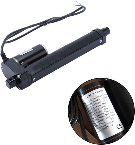 DasMarine 16" Stroke Linear Actuator with Mounting Bracket for Recliner TV Table Lift Massage Bed Electric Sofa,Linear Electric Actuator 225LBS Load Capacity 10mm/s Speed 12V DC,Black,Indoor Outdoor in Kuwait