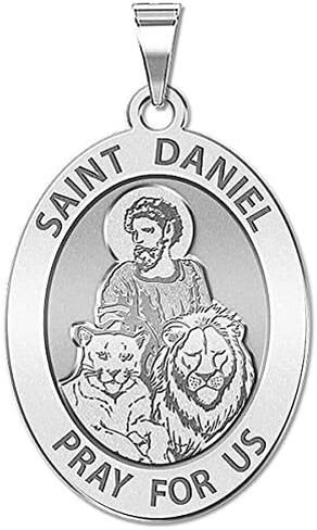 Picturesongold.com Saint Daniel Oval Medal - 2/3 × 3/4 بوصة حجم النيكل ، الفضة الاسترليني in Saudi Arabia