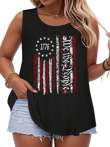 بالإضافة إلى حجم القمصان الأمريكية العلم الأمريكي النساء في الرابع من يوليو قمم دبابات القمصان الوطنية الولايات المتحدة الأمريكية المحملات الرسومية غير الرسمية بالإضافة إلى قمم الحجم in Kuwait