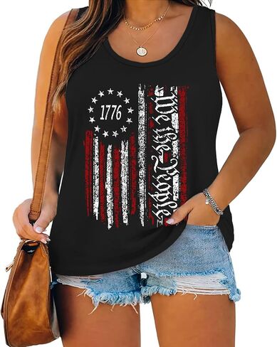 بالإضافة إلى حجم القمصان الأمريكية العلم الأمريكي النساء في الرابع من يوليو قمم دبابات القمصان الوطنية الولايات المتحدة الأمريكية المحملات الرسومية غير الرسمية بالإضافة إلى قمم الحجم in Kuwait