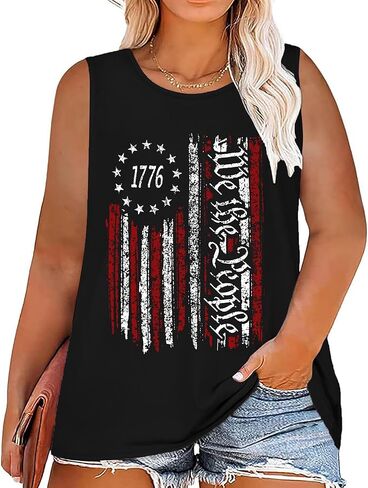 بالإضافة إلى حجم القمصان الأمريكية العلم الأمريكي النساء في الرابع من يوليو قمم دبابات القمصان الوطنية الولايات المتحدة الأمريكية المحملات الرسومية غير الرسمية بالإضافة إلى قمم الحجم in Kuwait