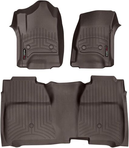 WeatherTech Custom Fit FloorLiner Floor mats for Silverado 1500, 2500HD/3500HD, Sierra 1500, 2500HD/3500HD (Crew Cab, Carpet) - 1st & 2nd Row, Black in Saudi Arabia