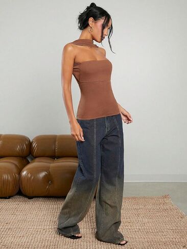 QJQ Women's Strapless Halter Tube Tops Sexy Casual Backless Going Out Top 2025 Summer Y2K Club Outfits in Saudi Arabia