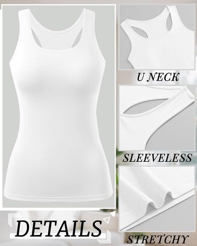 RIYIPER 4 Pack Women's Racerback Tank Tops Cotton Purted Syclouts Sliceveless Dirtts Disual Athletic Gym Gym Basic Tee in Kuwait