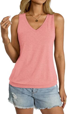 Womens v Deck Tank Tops Slicfiveed Sladed Hend قمصان فضفاضة ملابس صيفية الملابس 2025 in Kuwait