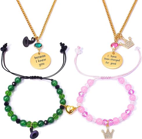 Friendship Bracelets Elphaba Galinda Accessories - Gold Crown Witch Merch Bff Matching Bracelet - Jewelry Gifts for Best friends Couples Fans Party Dress in Kuwait