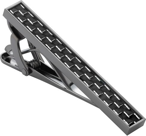 Tie Clips for Men Gold Silver Gun Black, TAIGRAMA Tie Bar and Tie Pin Carbon Fiber for Regular Ties and Skinny Ties, Unique Tie Clip Tie Clasp Suitable for Wedding Anniversary Business and Best Gift in Kuwait