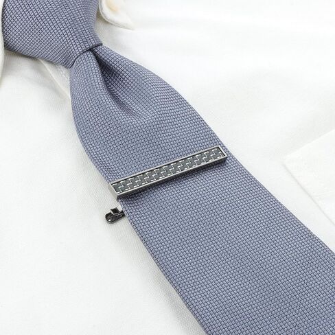 Tie Clips for Men Gold Silver Gun Black, TAIGRAMA Tie Bar and Tie Pin Carbon Fiber for Regular Ties and Skinny Ties, Unique Tie Clip Tie Clasp Suitable for Wedding Anniversary Business and Best Gift in Kuwait
