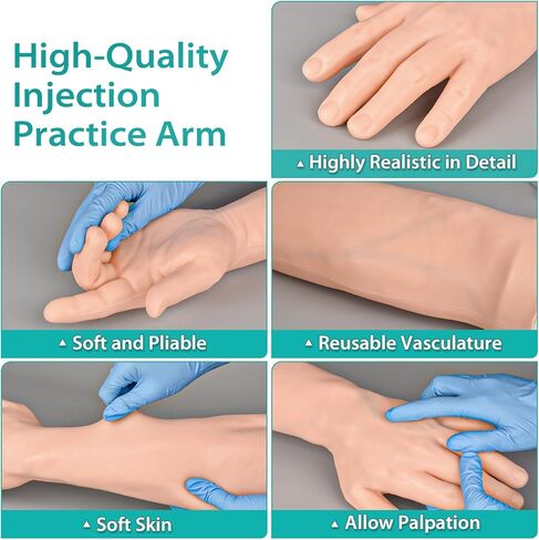 مجموعة أدوات التدريب على الوريد من MedEduQuest لطلاب التمريض، مجموعة تمارين الفصد خالية من اللاتكس مع حقيبة محمولة (للاستخدام التعليمي فقط) in Kuwait