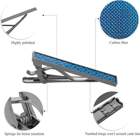 مقاطع ربطة عنق للرجال Gold Silver Gun Black ، حانة Taigrama Tie و Tie Pin Carbon من أجل العلاقات العادية والعلاقات النحيفة ، مقبلات التعادل الفريدة مناسبة لأعمال الذكرى السنوية وأفضل هدية in Kuwait